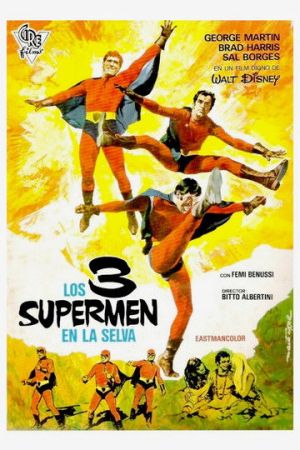cartel de Los 3 Supermen en la selva
